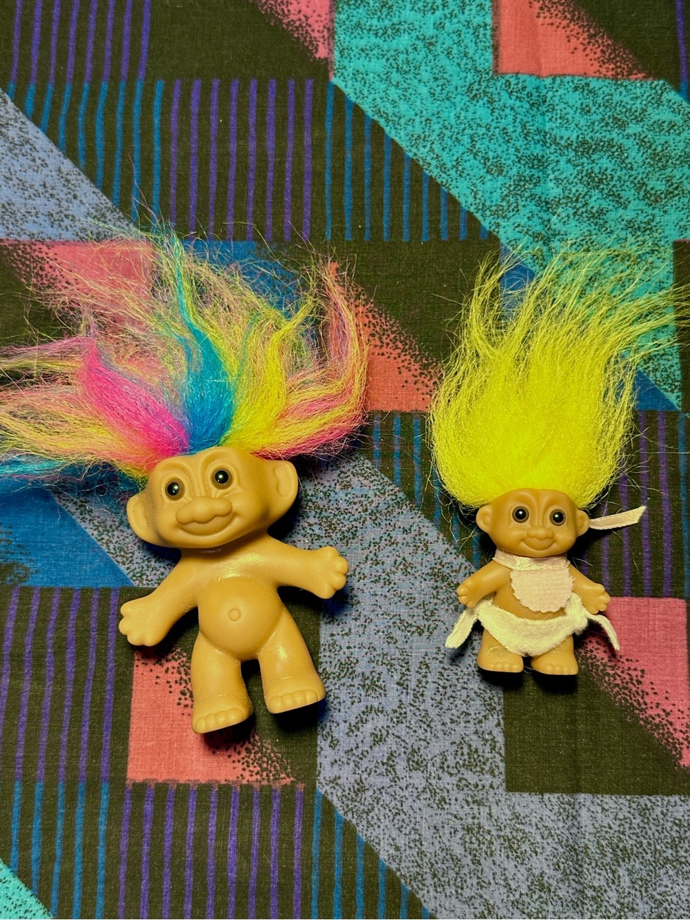 Set of 2 Vintage Troll Dolls